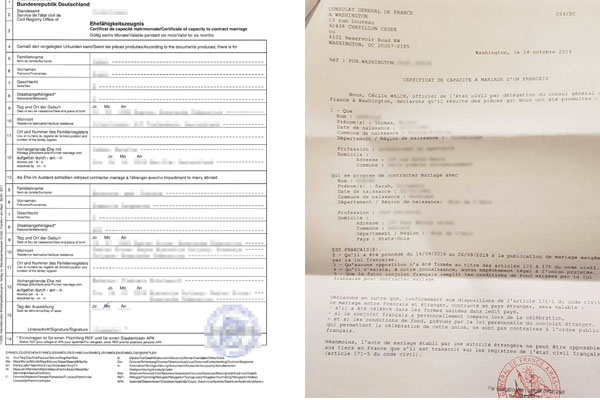 Certificat de Capacité Matrimoniale
